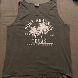 Gray Port Aransas TX Tropical Resort Tank Top